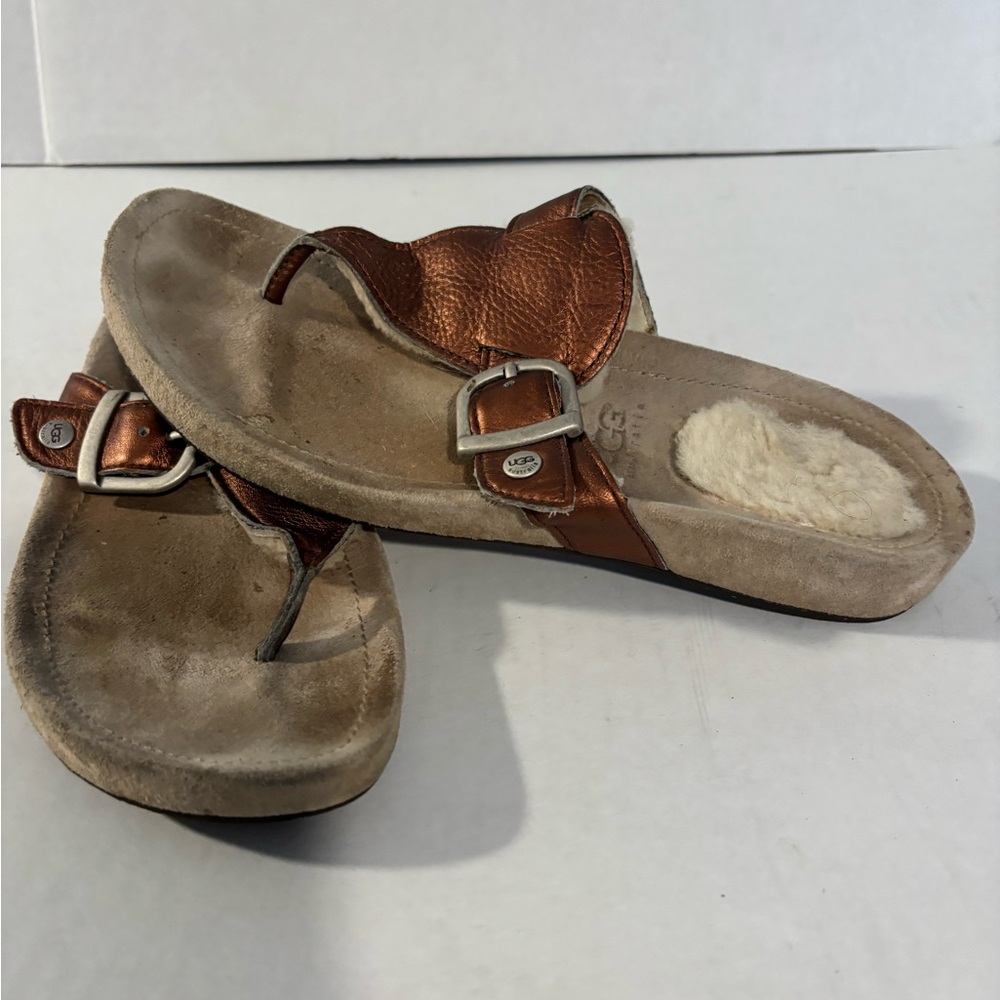 Women's Ugg copper colored Leather Sandals size 8